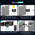 Ultra-Bright 210LED Solar Security Light With 3 Adjustable Heads & Motion Sensor