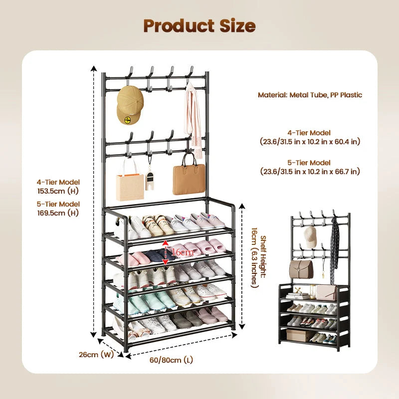 🧥 Entryway Shoe & Coat Rack – Multi-functional, sturdy & space-saving ✨